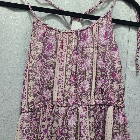 American‎ Eagle Floral Purple Halter Maxi Dress Sz Small - Picture 4 of 16